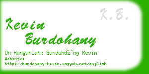 kevin burdohany business card